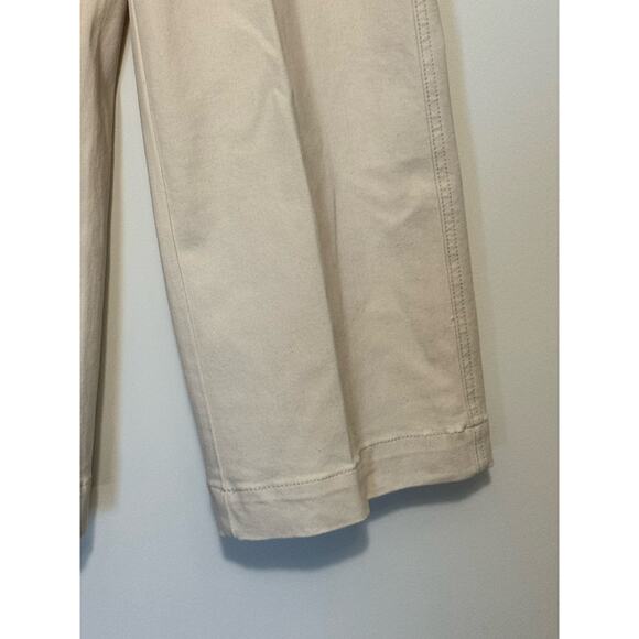 OAT New York High Rise Wide Leg Cropped Pants Beige Women's Size 25 NWT - Picture 3 of 10